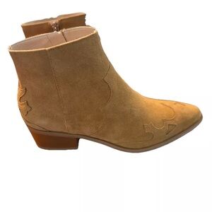Iris&Ink Suede Leather Booties Boots Camel Beige Size 37 NEW